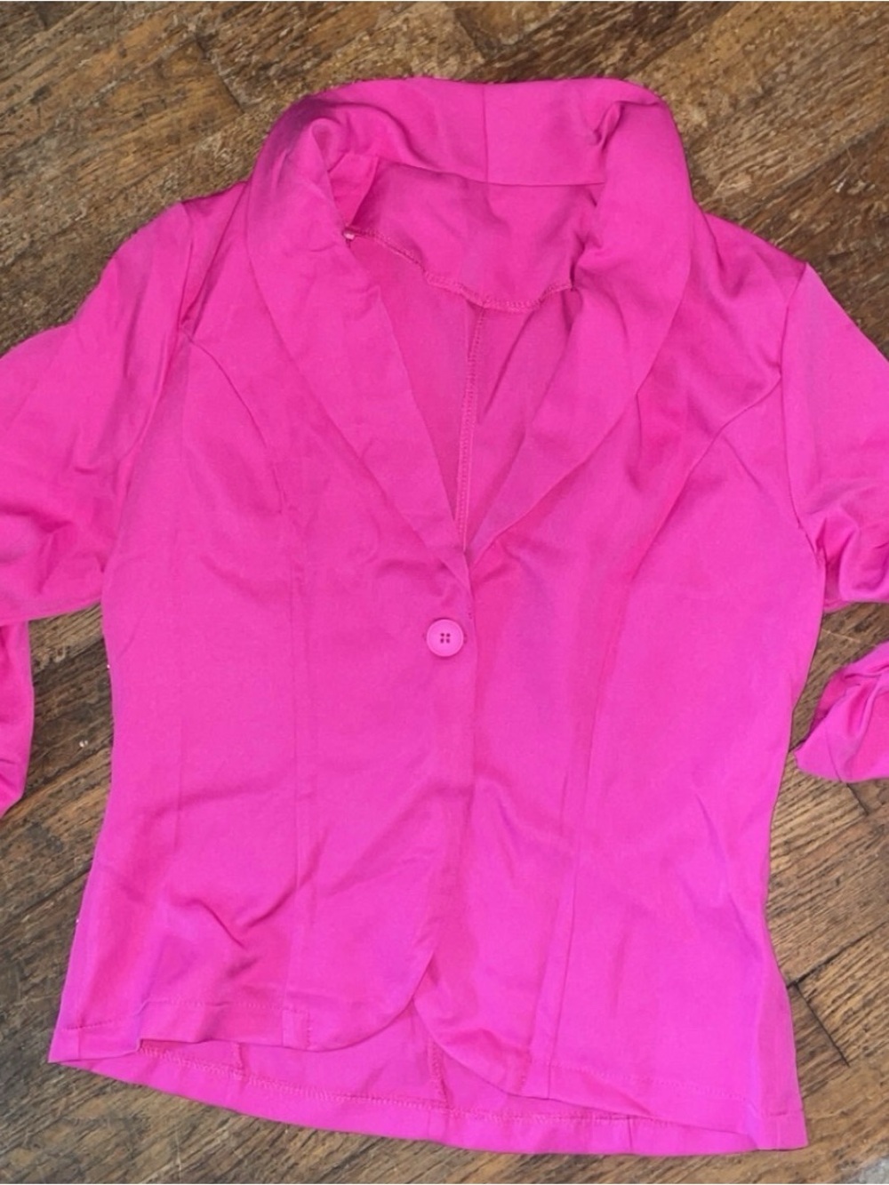 SHEIN Hot Pink Single-Button Blazer Jacket